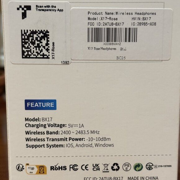 Wireless Over-Ear Bluetooth Earbuds Rose - Picture 4 of 9